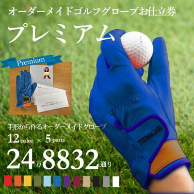 ふるさと納税 尼崎市 オーダーメイドゴルフグローブお仕立券【プレミアム】ベースカラー:ブルー