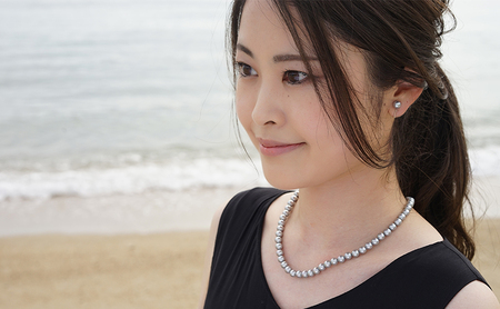 島珠 ネックレス イヤリング 7mm セット グレー パール 貝パール アクセサリー ジュエリー 装飾品 淡路島 洲本市
