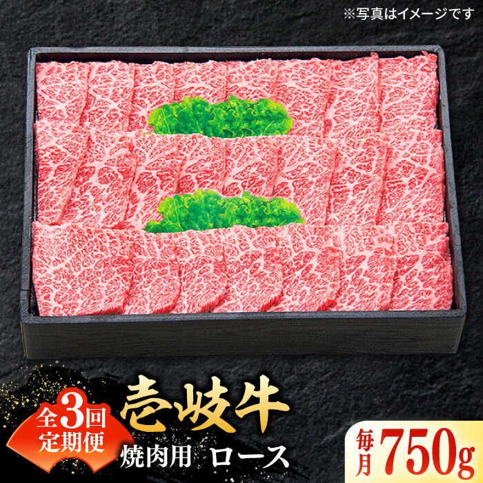 【ふるさと納税】【全3回定期便】 特選 壱岐牛 ロース 750g（焼肉用）《壱岐市》【太陽商事】[JDL076] 冷凍配送 黒毛和牛 A5ランク お肉 牛肉 和牛 黒毛和牛 肉 高級 霜降り 焼肉 ロース肉 BBQ ローストビーフ 贈答 焼肉用 150000 150000円 15万円