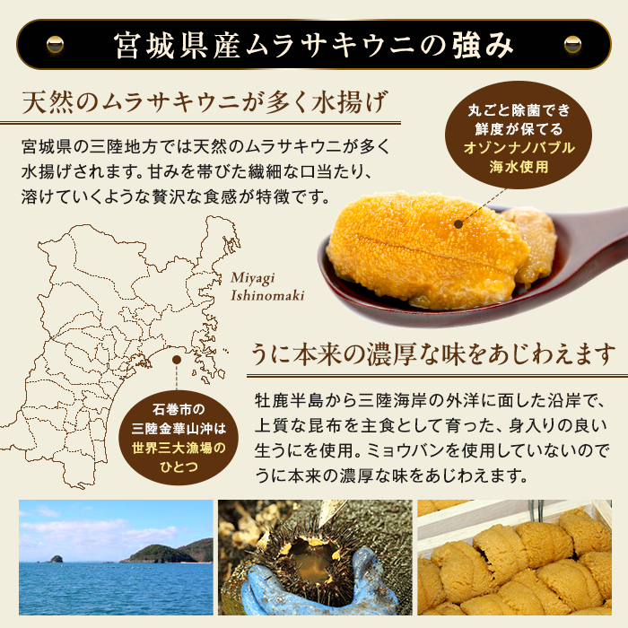 冷凍生うに 氷温(R)熟成 生うに 100g×2 合計200g 宮城県産 岩手