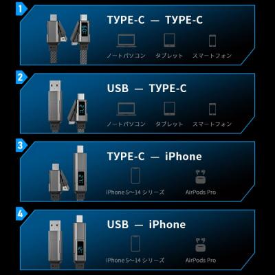 ふるさと納税 名古屋市 4in1ケーブル Type-C to Type-C充電ケーブル2m iPhone15/16対応 |  | 02