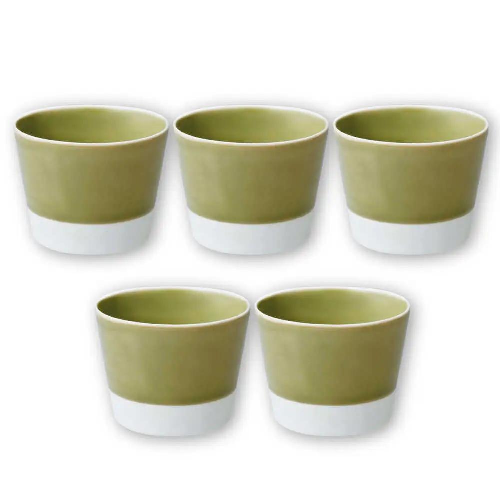 【波佐見焼】【essence】es cup 〈S〉 織部釉 5点セット【西海陶器】[OA459]