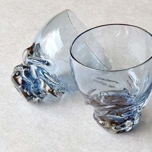 能登藍-noto blue- 流グラスペア（中田製箱所製木箱入り） ※2025年3月上旬頃より順次発送予定