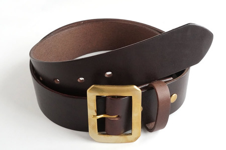 E STREET LEATHER ホーウィン・クロムエクセル 4cm幅 レザーベルト ブラウン（30インチ 76.5cm） 【star007-1-01】