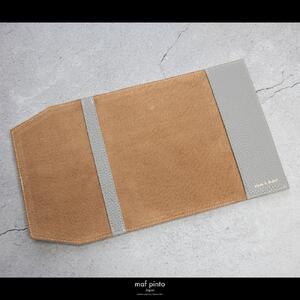 maf pinto (マフ ピント) レザーブックカバー 四六判サイズ ADRIA LINE ライトグレー 本革 日本製
