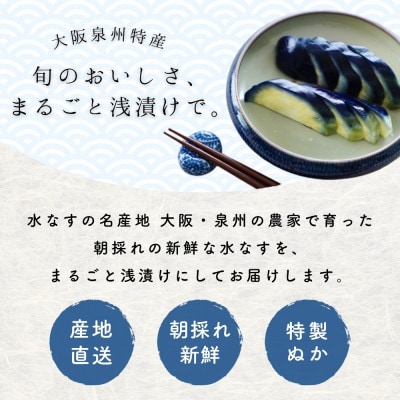 水なす 浅漬け 泉州特産 ぬか漬け 3個入り【配送不可地域：離島】