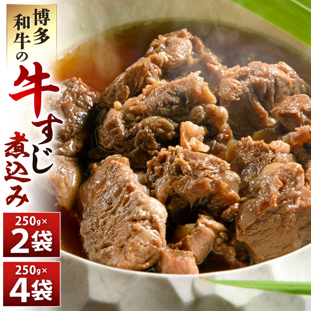 【ふるさと納税】博多和牛の牛すじ煮込み 選べる 250g×2袋 または 250g×4袋 牛肉 牛スジ お肉 和牛 小分け おかず アレンジ 国産 冷凍 福岡県北九州市