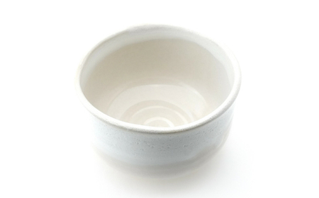 【波佐見焼】Folk Design 野点抹茶碗 白釉白唐津流し 1点【玉有】[IE50]