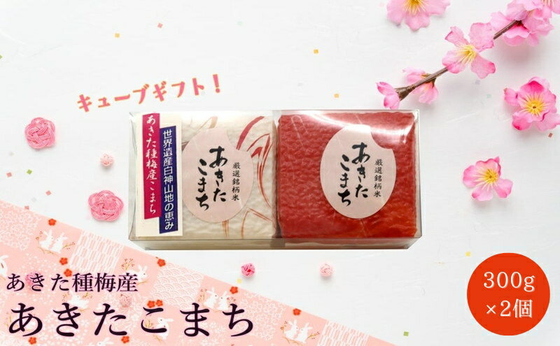 【ふるさと納税】令和7年産 新米 白米 あきたこまち 『300gキューブ』 ギフトセット 300g×2個（クリアケース入り）秋田県産 お米　お届け：2025年9月下旬より順次発送予定です。