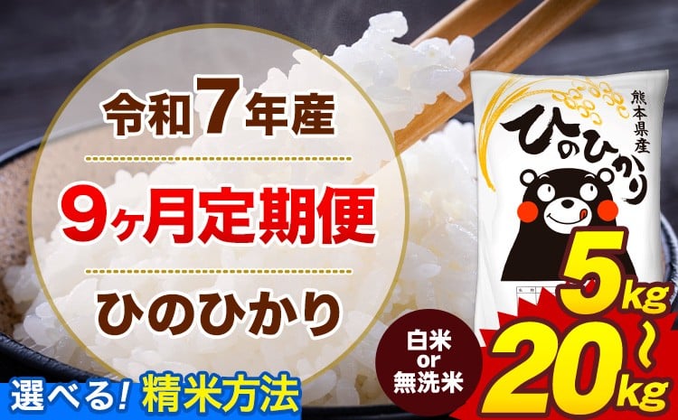 
            【9ヶ月定期便】米 選べる 令和7年産 ひのひかり 無洗米 白米 定期便 5kg 10kg 15kg 20kg 《お申込み翌月から出荷》熊本県 菊池市 国産 熊本県産 白米 精米 無洗米 送料無料 ヒノヒカリ こめ お米
          