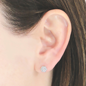 ピアス プラチナ PT900 ダイヤモンド 0.42ct フラワー 花モチーフ スタッドピアス【f266-pt-d】 ALPAZ109