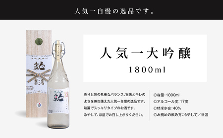 人気酒造「人気一 大吟醸」1800ml×1本【道の駅「安達」智恵子の里】