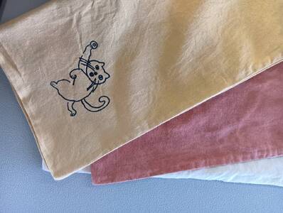 陶土バッグ 3点セット【選べるカラー※備考欄へご希望のカラーを記載してください】トートバッグ 鞄 カバン 知多木綿 雑貨 ファッション 可愛い オシャレ 猫 ねこ 土 常滑の土 愛知県 常滑市