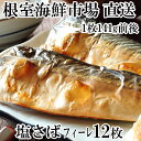 【ふるさと納税】根室海鮮市場＜直送＞塩さばフィーレ12枚入×1P(計約1.6kg) G-28021