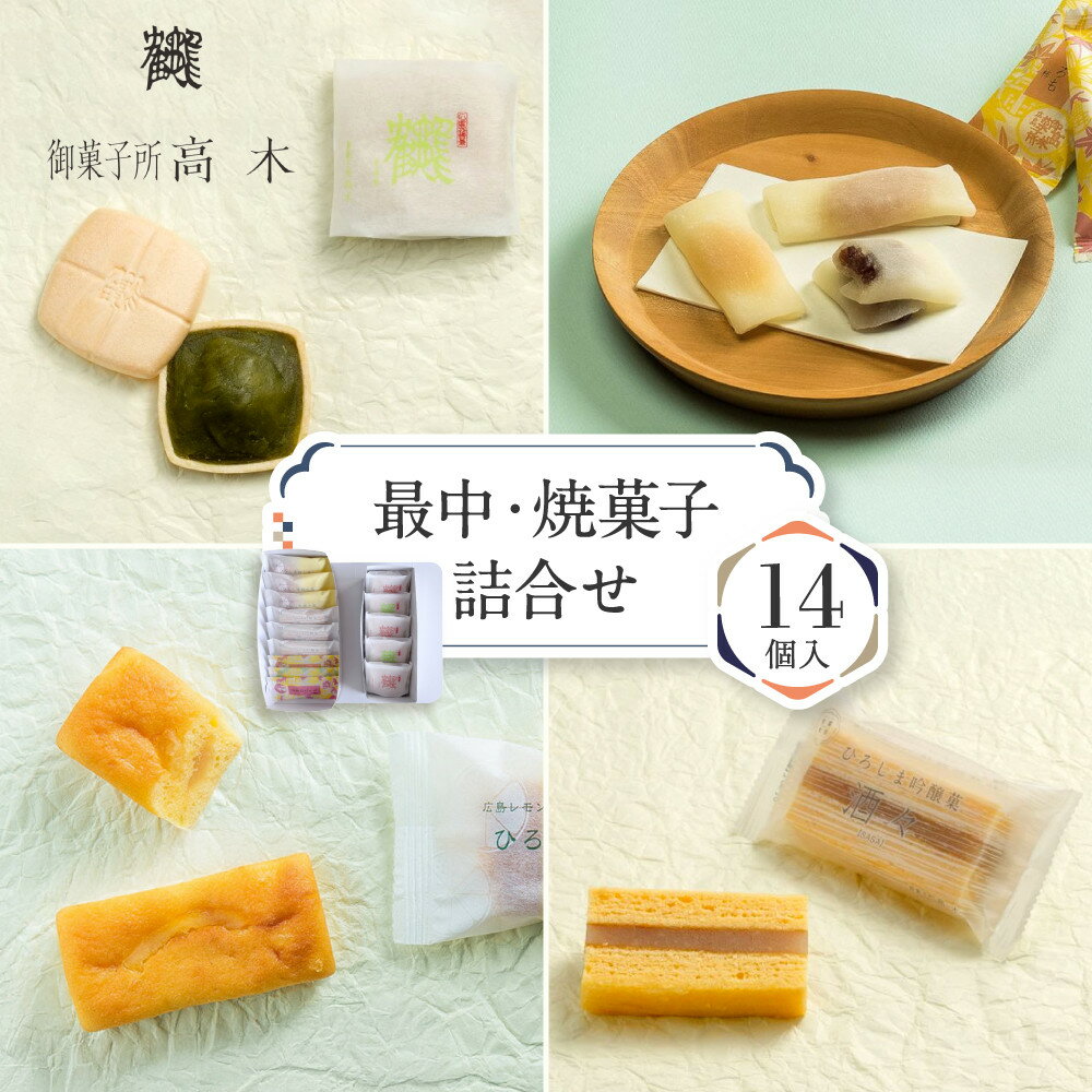 【ふるさと納税】【御菓子所高木】 最中・焼菓子詰合せ14個入