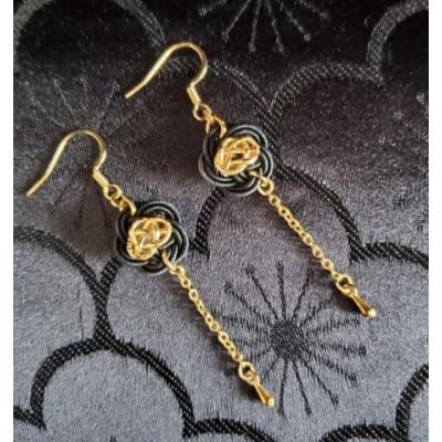 ふるさと納税 野々市市 【金沢水引】genol　ピアス　ブラック