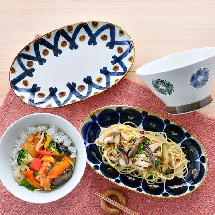 NB 102【波佐見焼】大人気 どんぶり プレート 含む オリジナルセットアップ商品 食器 皿 【新生和/堀江陶器】 [NB102] 波佐見焼