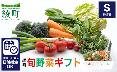 綾町旬野菜ギフト（Sサイズ / 約8種）1～2人分 / 産地直送 野菜セット 野菜詰め合わせ 新鮮野菜 有機栽培 採れたて野菜 送料無料 【オーガニックのまち 宮崎県綾町】