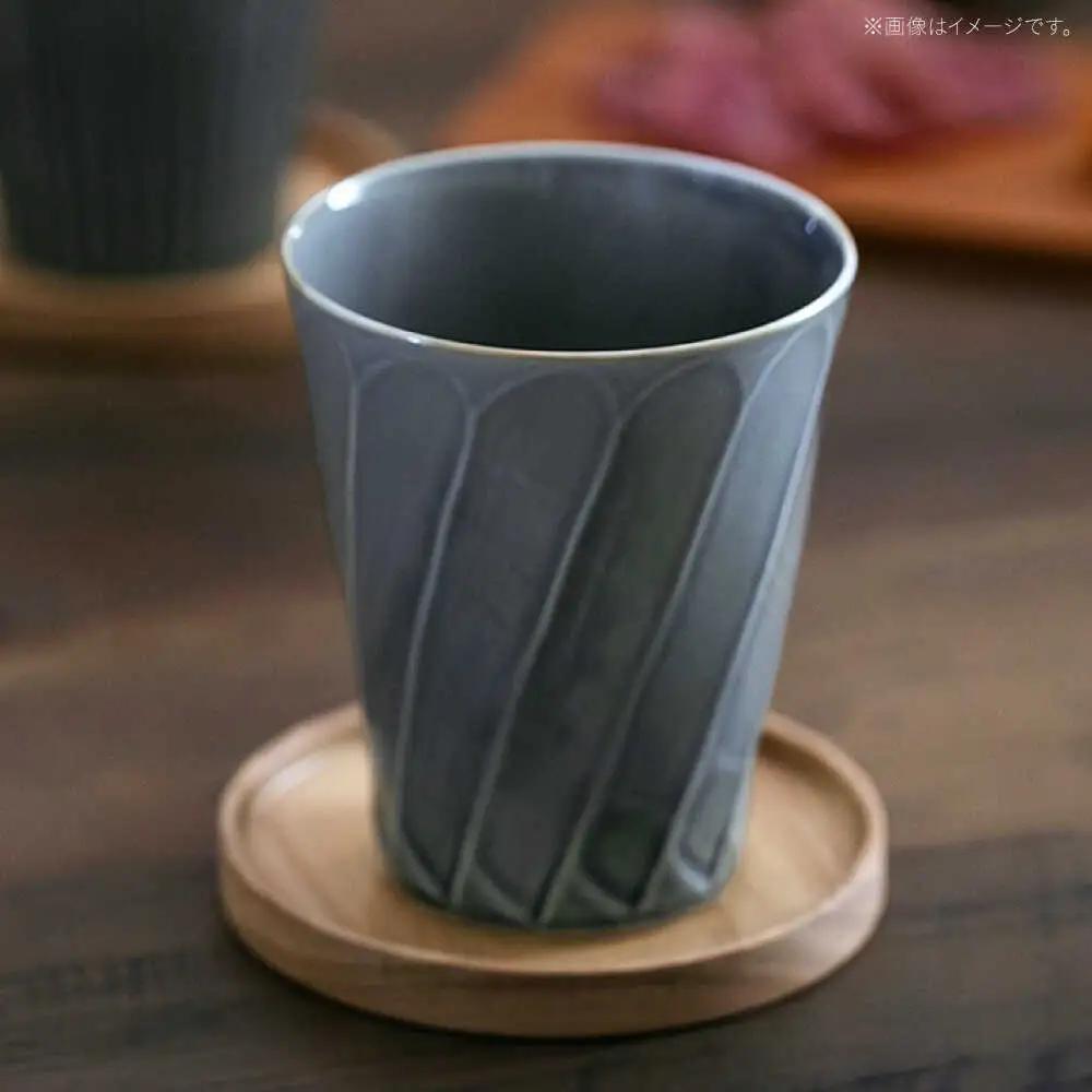 【波佐見焼】彫刻紋 藍墨 ピルスナー〈斜め彫・草林彫〉2点セット 【西海陶器】[OA519]