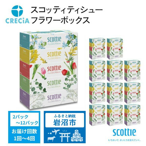 【ふるさと納税】 [選べる内容/お届け回数] ティッシュ スコッティ フラワーボックス 5箱 ティッシュペーパー ボックスティッシュ BOX 箱 長持ち 日用品 消耗品 生活用品 常備品 必需品 生活必需品 日本製 防災 備蓄 人気 おすすめ 送料無料 宮城県 岩沼市