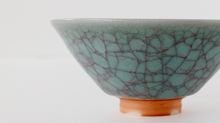 【氷裂貫入青瓷】抹茶茶碗 （小野寺裕司 作）径13.5cm×高さ6.1cm 茶碗 湯飲み 夫婦湯飲み 陶器 陶芸 お茶 食器