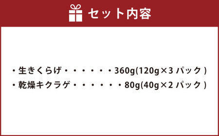 AS-059 【数量限定・無農薬】薩摩川内市産のきくらげセット（生きくらげ・乾燥きくらげ）