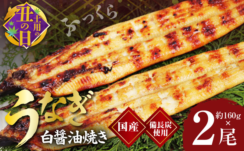 
            【土用の丑の日までにお届け】国産 うなぎ白醤油焼き2尾 せいろ蒸し備長炭仕上げ 先行予約
          