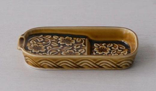 【AB1227】【波佐見焼】減塩皿2枚組 更紗アメ色 【西海陶器】2 10280