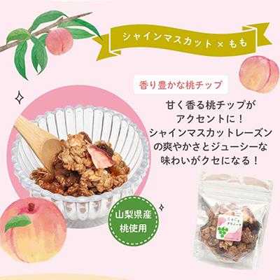 ふるさと納税 山梨市 無添加 グラノーラ 食べ比べセット 60g×2袋 桃 柿 シャインマスカット ドライフルーツ入り |  | 01