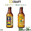 【ふるさと納税】＜宝 寶CRAFT 九州レモン(330ml×12本)＋桜島小みかん(330ml×12本)（合計24本）＞※入金確認後、翌月末迄に順次出荷します。檸檬 ミカン 蜜柑 チューハイ 酎ハイ お酒 株式会社ユウエス 宮崎県 特産品 高鍋町【常温】