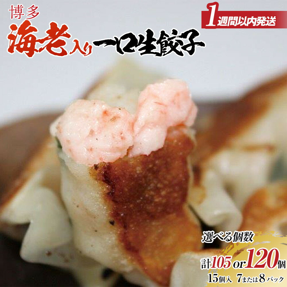 【ふるさと納税】【1週間以内に発送！】【選べる数量】博多エビ入り一口生餃子 小分け便利 創業40年以上福岡老舗会社製造 | エビ餃子 冷凍餃子 海老餃子 博多一口餃子 ふるさと納税餃子 ぎょうざ ギョーザ 小分け 惣菜 冷凍食品 楽天ふるさと 納税 お取り寄せ 福岡市