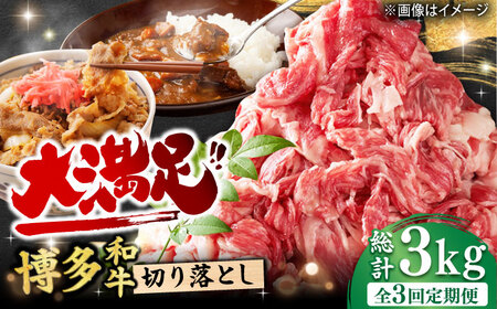 【3回定期便】【たっぷり満腹】博多和牛 切り落とし 1000g（500g×2P）肉 切り落とし にく 牛肉 切り落とし ニク 肉 切り落とし にく 牛肉 切り落とし ニク 肉 切り落とし にく 牛肉 [AFBO078]