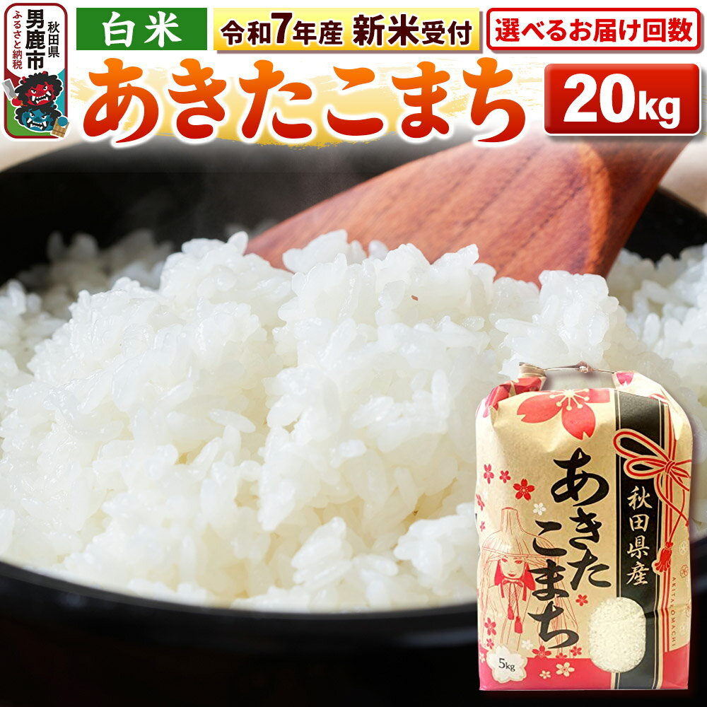 【ふるさと納税】《令和7年産 新米受付中》【白米】秋田県産 あきたこまち20kg（5kg×4袋） 秋田県 男鹿市 こまちライン【選べるお届け回数】