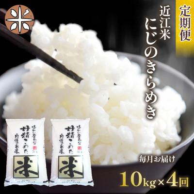 ふるさと納税 竜王町 【毎月定期便】にじのきらめき 白米10kg (5kg×2袋)全4回