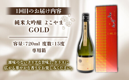 【全2回定期便】よこやま 純米大吟醸 GOLD（1回火入）・よこやま 純米大吟醸 Princess Michiko（1回火入）各720ml（15度）《壱岐市》【ヤマグチ/重家酒造】[JCG147] お
