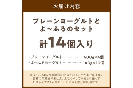 プレーンヨーグルトとよ～ふるのセット