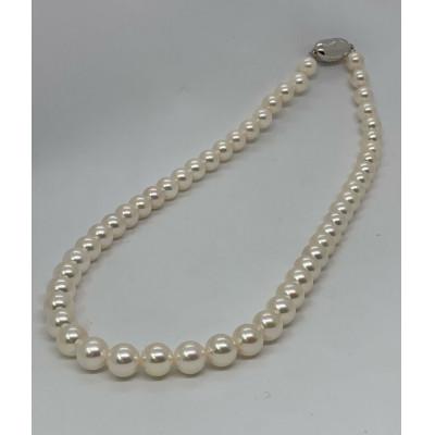 ふるさと納税 鳥羽市 三重県産あこや真珠7.5〜8.0mmネックレスピアスセット　700-10
