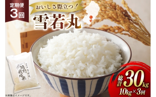 米 定期便 3回 令和7年 雪若丸 10kg 3回 計30kg [渡部ファーム 山形県 高畠町 tk06ays810047] お米 白米 精米 ごはん ご飯 ブランド米