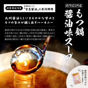 訳あり！博多醤油もつ鍋 10人前セット 大容量 鍋 もつ もつ鍋 ホルモン 醤油スープ まろやか コク 海鮮鍋 ちゃんこ鍋 214-035