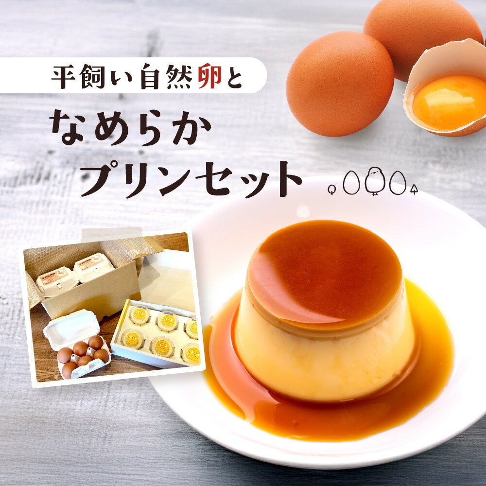 【ふるさと納税】平飼い自然卵となめらかプリンセット｜自家製 卵 地元食材 スイーツ 朝食 自然 なめらか 菓子 飛騨高山 森のたまご農園 LW008