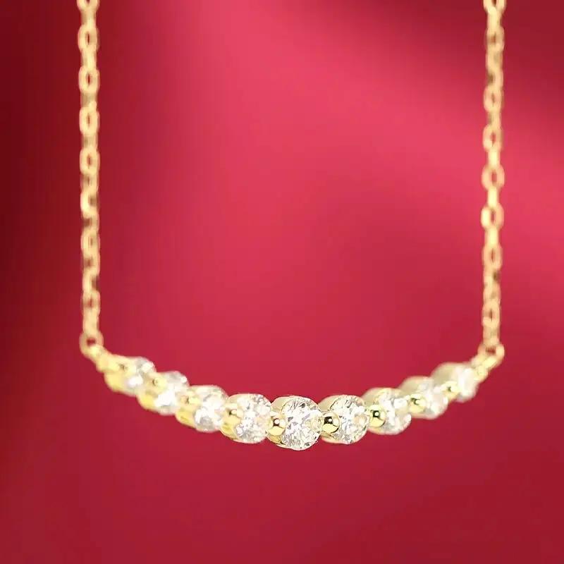 K18YG　0.30ct　ダイヤモンド　ラインペンダントp0067