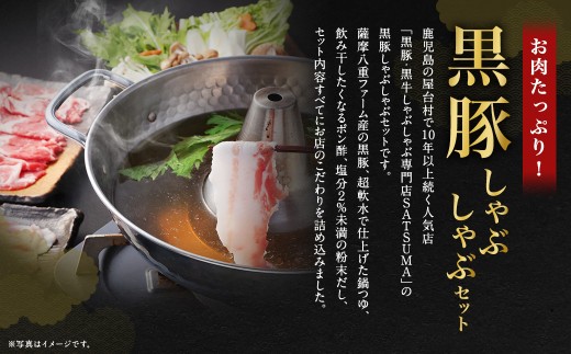 【定期便（6回・隔月・黒豚バラ）】黒豚・黒牛しゃぶしゃぶ専門店SATSUMAの黒豚しゃぶしゃぶセット（4～6人前） 黒豚 しゃぶしゃぶ 豚肉 鹿児島 しゃぶしゃぶ肉 豚バラ JSR-420-4