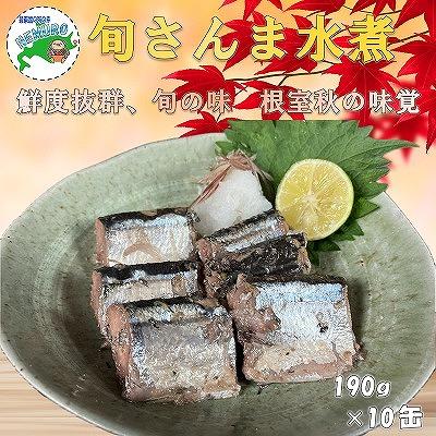 ふるさと納税 根室市 【北海道根室産】旬さんま水煮190g×10缶 B-78024