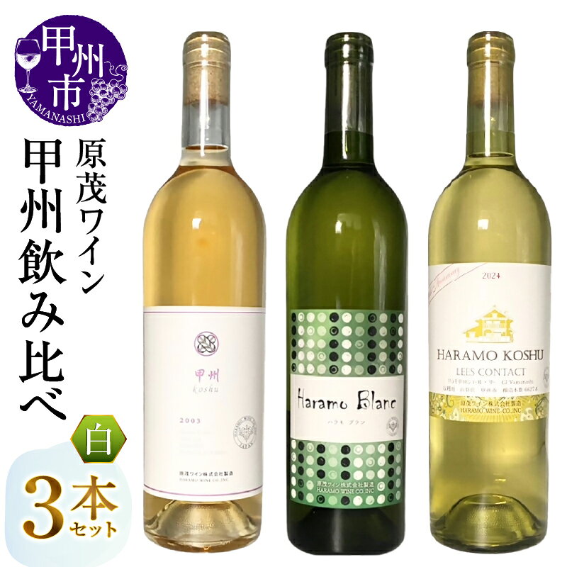 【ふるさと納税】 ワイン 白 750ml 3本 セット 甘口 辛口 ハラモ ブラン 甲州 甲州シュールリー 原茂ワイン 白ワイン パーティー 母の日 父の日 記念日 ギフト 詰合せ 山梨県 甲州市 （MG） 【B19-655】