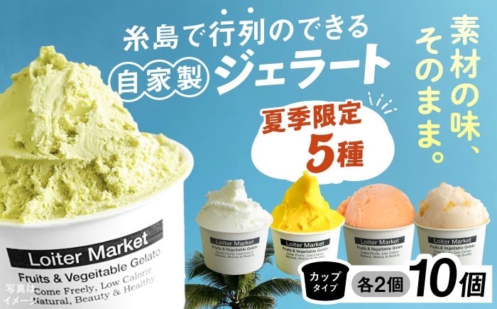 
            【お中元対象】【夏季限定】行列のできるアイスクリーム屋 ジェラートボトル10個セット（5種×各2個） ジェラート アイスクリーム アイス シャーベット 食べ比べ  スイーツ ギフト 糸島 / LoiterMarket ロイターマーケット [AGD003]
          