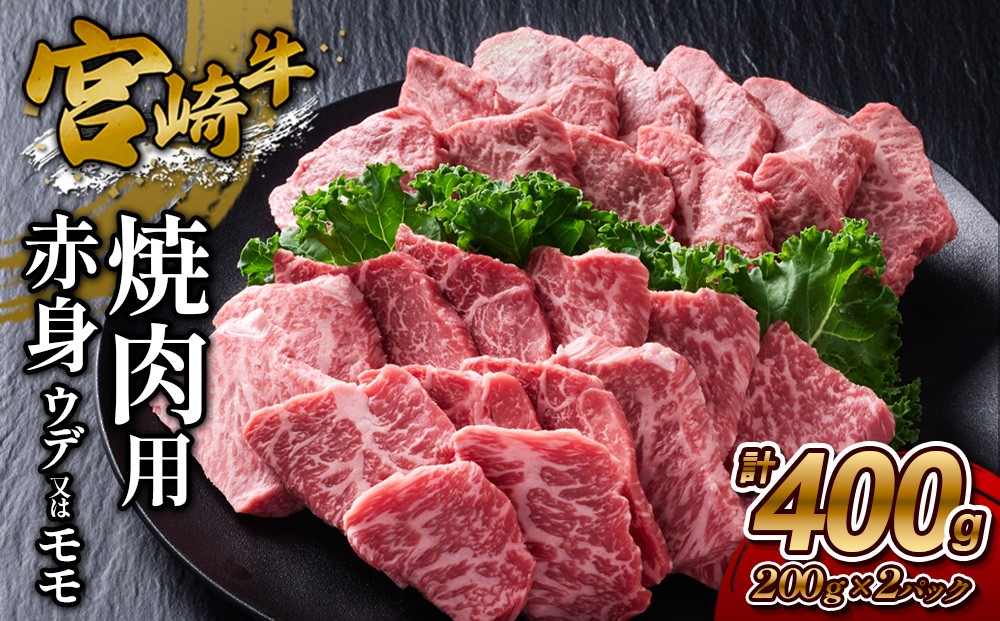 
                  宮崎牛 焼肉用(赤身) 400g 真空パック
                