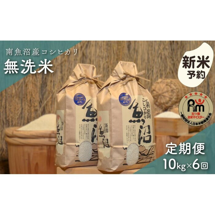 【ふるさと納税】【新米予約】令和7年産「五つ星お米マイスター」の南魚沼産コシヒカリ　無洗米10kg（5kg×2個）×6回（毎月定期便）【2025年10月上旬より順次発送予定】 | お米 こめ 白米 新之助 食品 人気 おすすめ 送料無料 魚沼 南魚沼