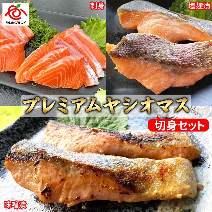 【ふるさと納税】栃木県のブランド魚「プレミアムヤシオマス」の切身セット 味噌漬、塩麹漬、刺身(生食用)｜お刺身 刺身 おつまみ お酒 ヤシオマス 塩麴 漬け みそ 味噌汁 生食用 鮮魚 ふるさと 納税 魚 さかな サカナ 栄養 美味しい おいしい ブランド 鱒 栃木県 矢板市