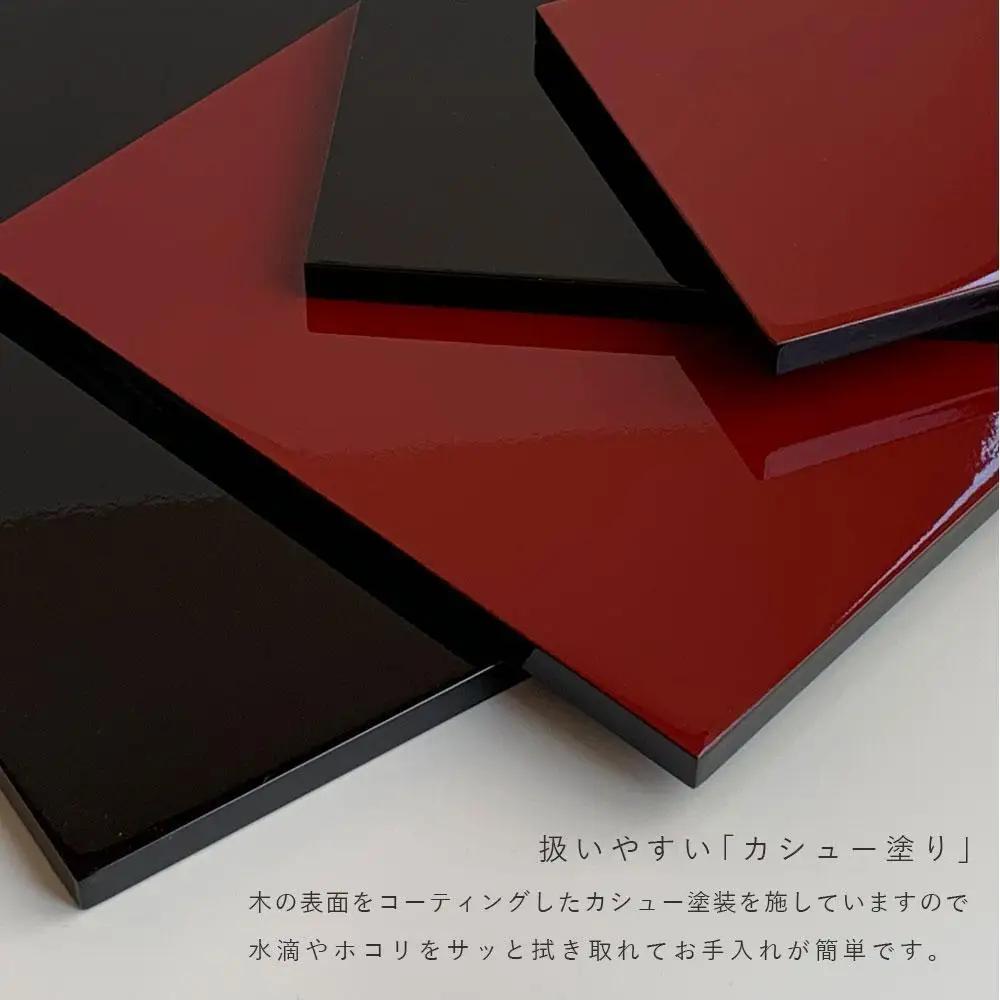 木製 長角板 花台 敷板 黒/朱 12号(36cm) 床の間 玄関【YG354】