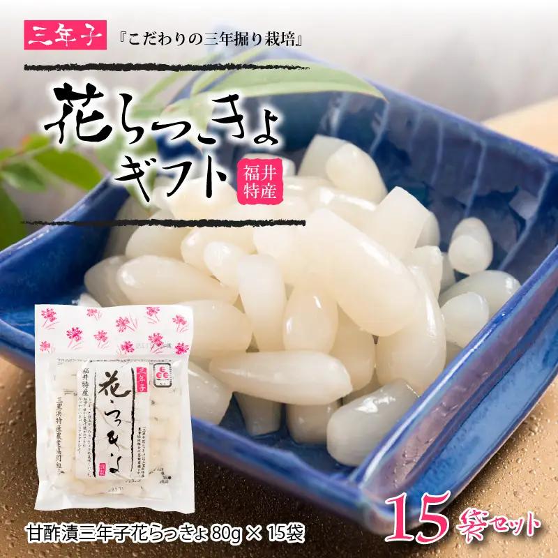 『こだわりの三年掘り栽培』 福井特産 三年子花らっきょギフト 【甘酢 漬け 国産 漬け物 お漬物 ラッキョウ らっきょう】 [B-0701]